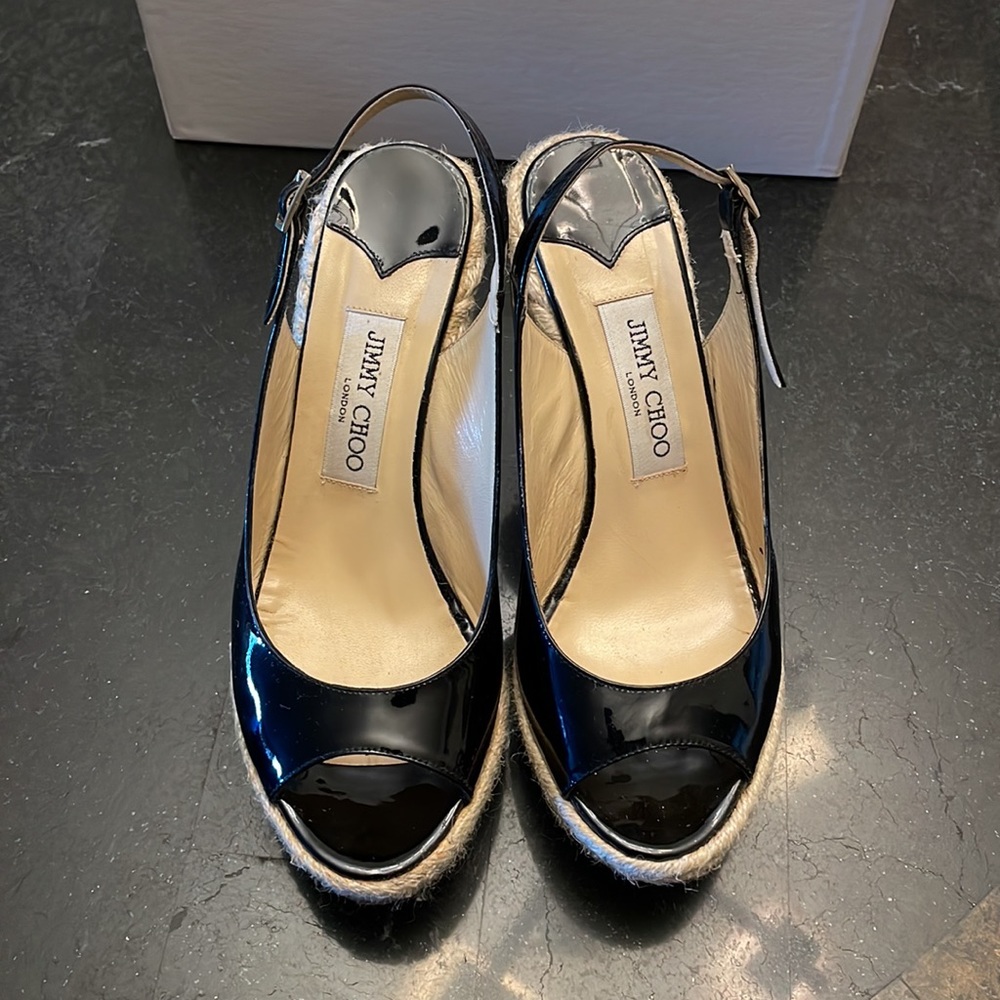 ‼️NWT‼️Black Jimmy Choo wedges size US 7.5 EU 38
